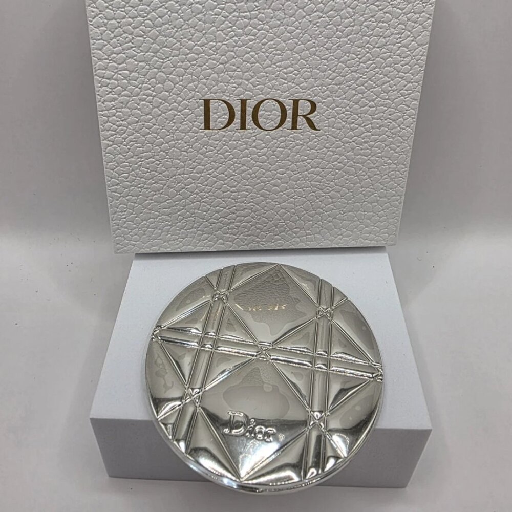 Dior Silver Dual Sided Compact Mirror - NIB
